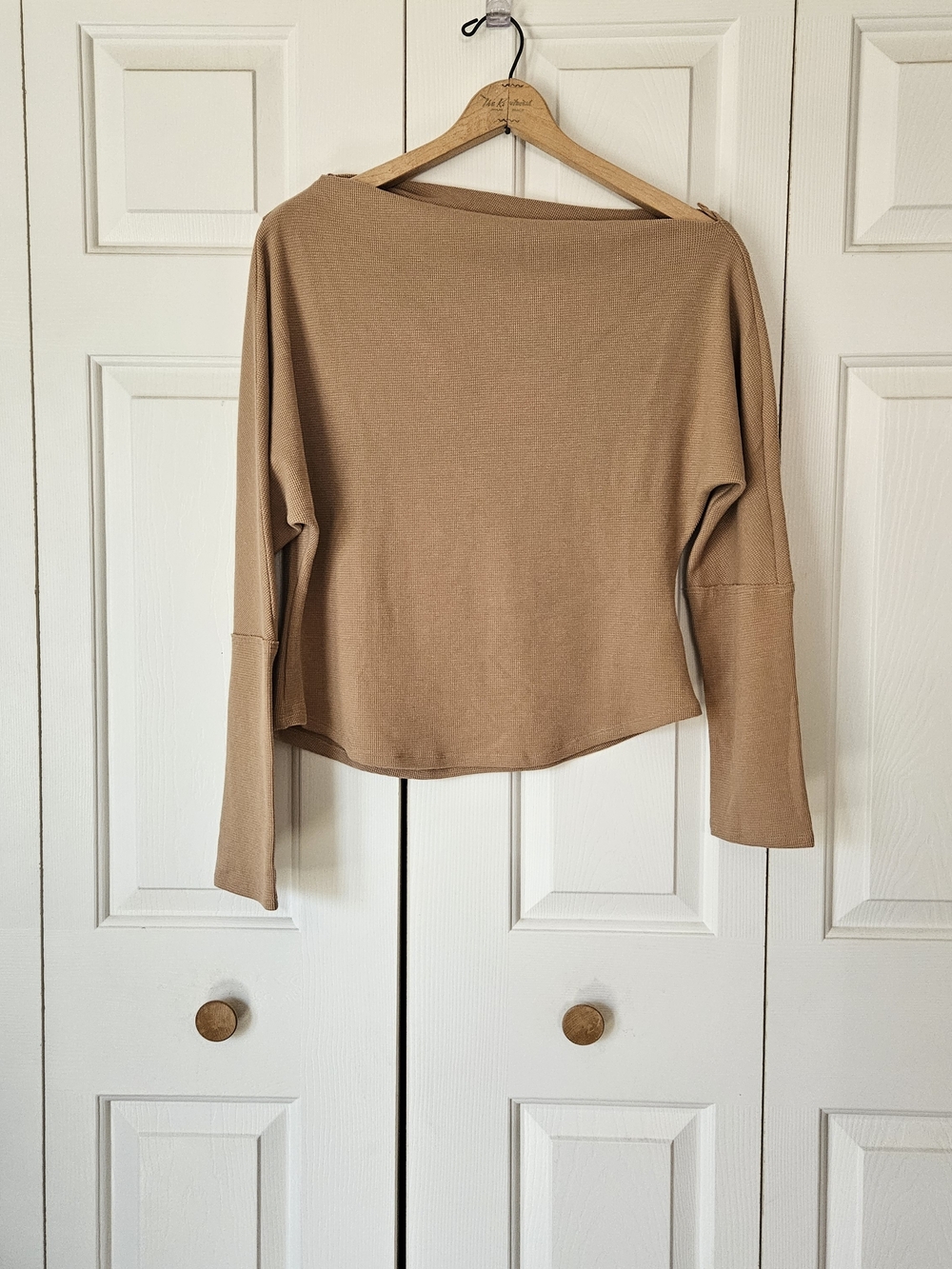 Free People Fuji Tan Thermal Off Shoulder